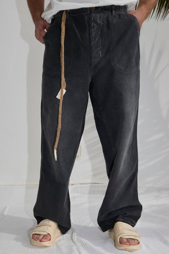 P85 HBT 9 oz Linen / Organic Cotton Sunfaded Smoke Black