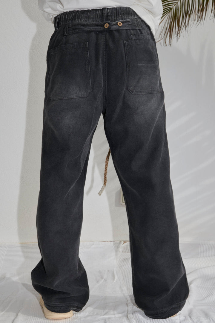 P85 HBT 9 oz Linen / Organic Cotton Sunfaded Smoke Black