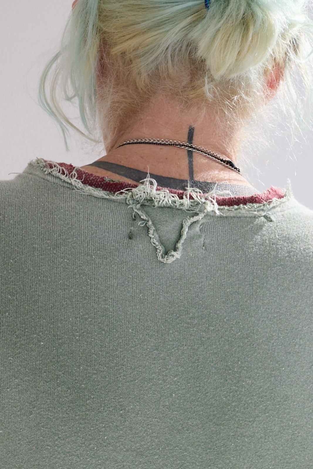 Recycle Sweat 100% Cotton French Terry Sun Faded Dye Army Green