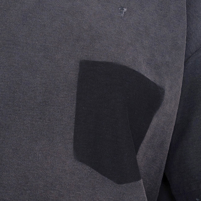 Model T. Unpocket Jersey 100% Cotton Sun Faded Dye Smoke Black