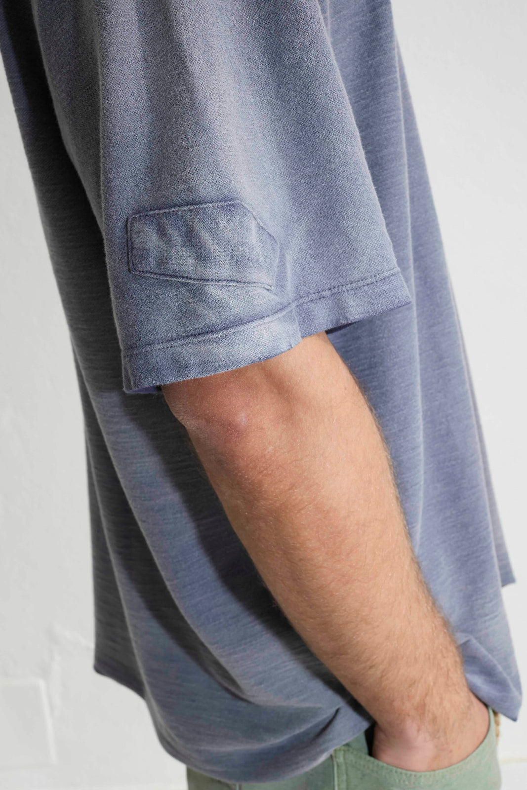 Model T. Repair Pocket Jersey 100% Cotton Sun Faded Dye Navy