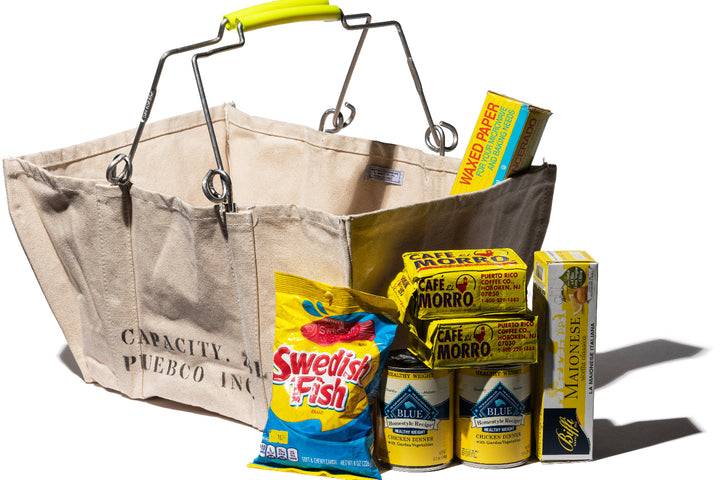 ZZ-110141 Canvas Market Basket Yellow Handles