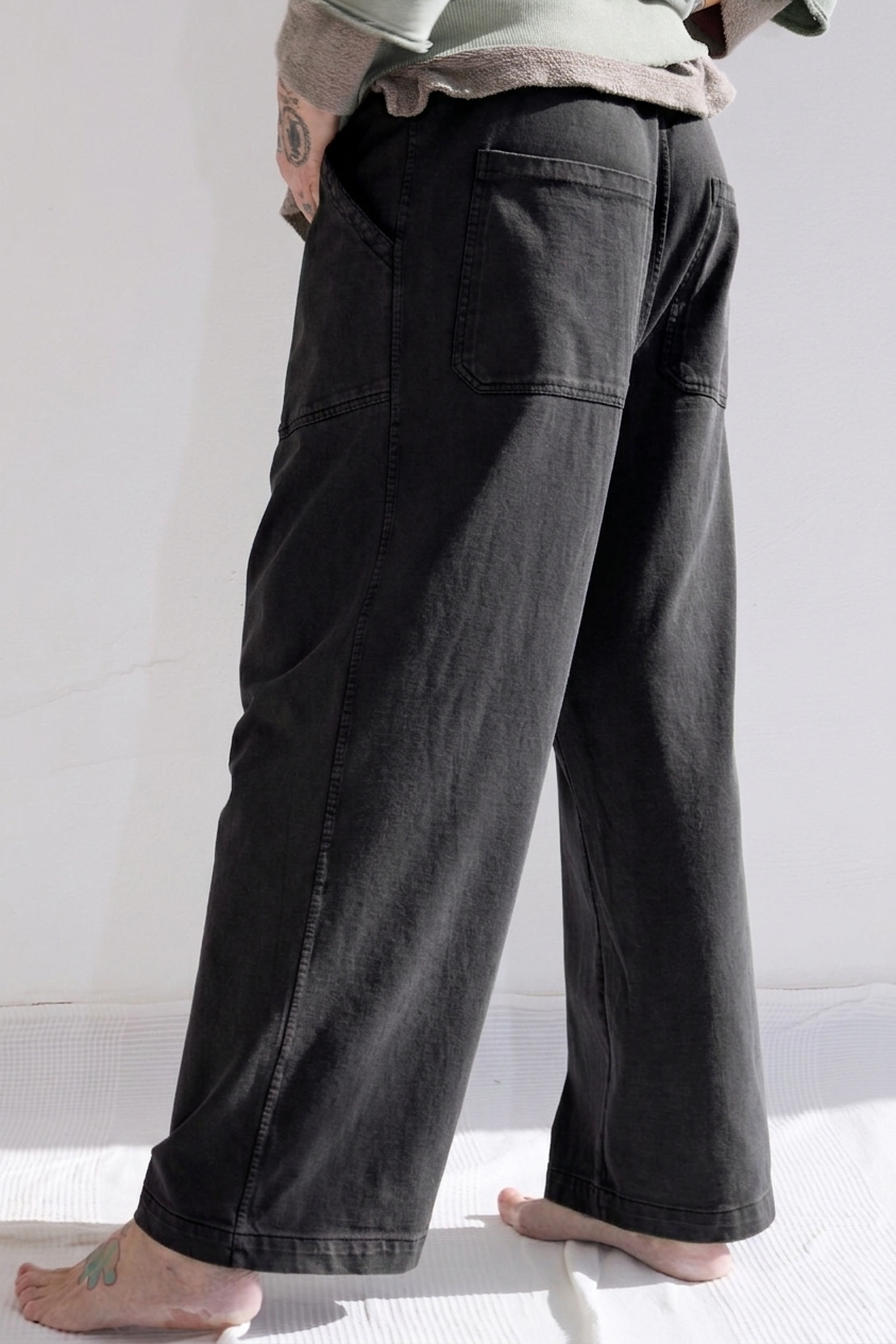 P86 Athletic 100% Cotton Heavy Jersey Sunfaded Dye Smoke Black